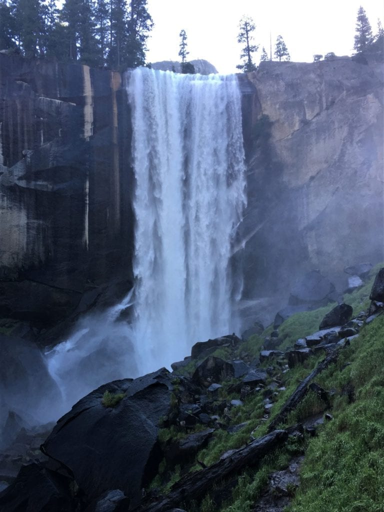 Vernal Falls on Mist Trail in Yosemite, California
