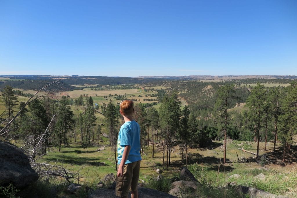 View looking away from Devils Tower on Tower Trail in South Dakota
