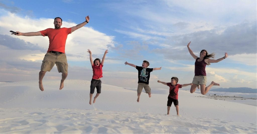 White Sands National Park Fun Family Picture Idea - New Mexico