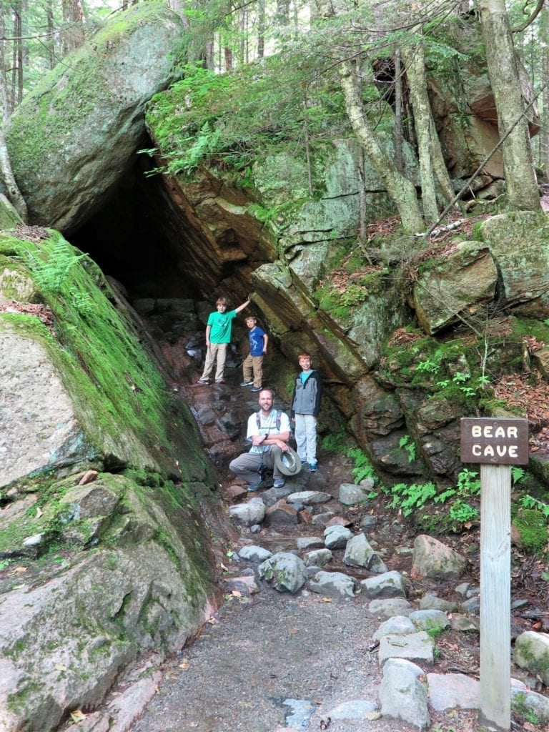 Bear Cave at Flume Gorge, Franconia Notch State Park, New Hampshire - Top Family Trail to Hike in the Northeast United States