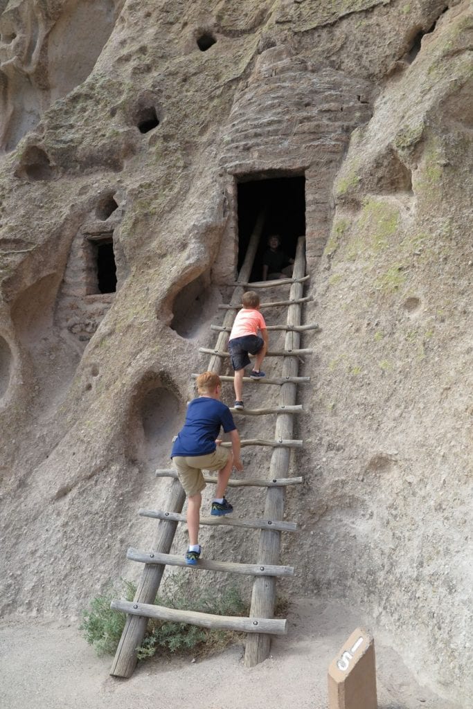Bandelier cliff dwellings, New Mexico - climb ladders to get in!
