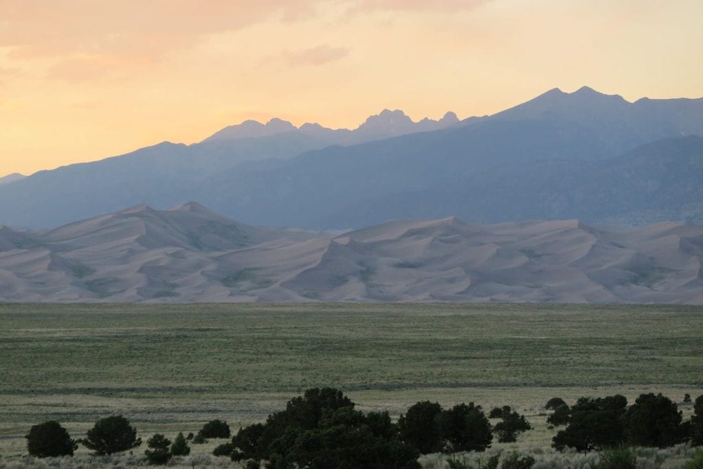 Great Sand Dunes sunset in Colorado