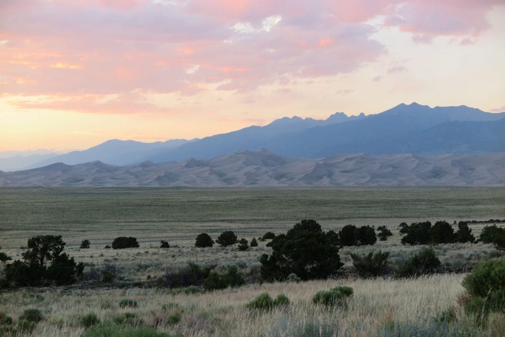 Great Sand Dunes sunset in Colorado