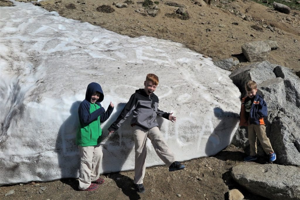 Mount Evans - side of the road snow in June - Colorado