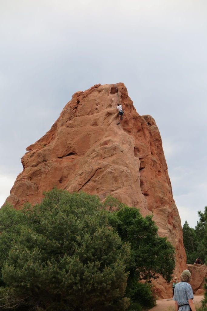 Sentinel Rock climber, Garden of the Gods, Colorado