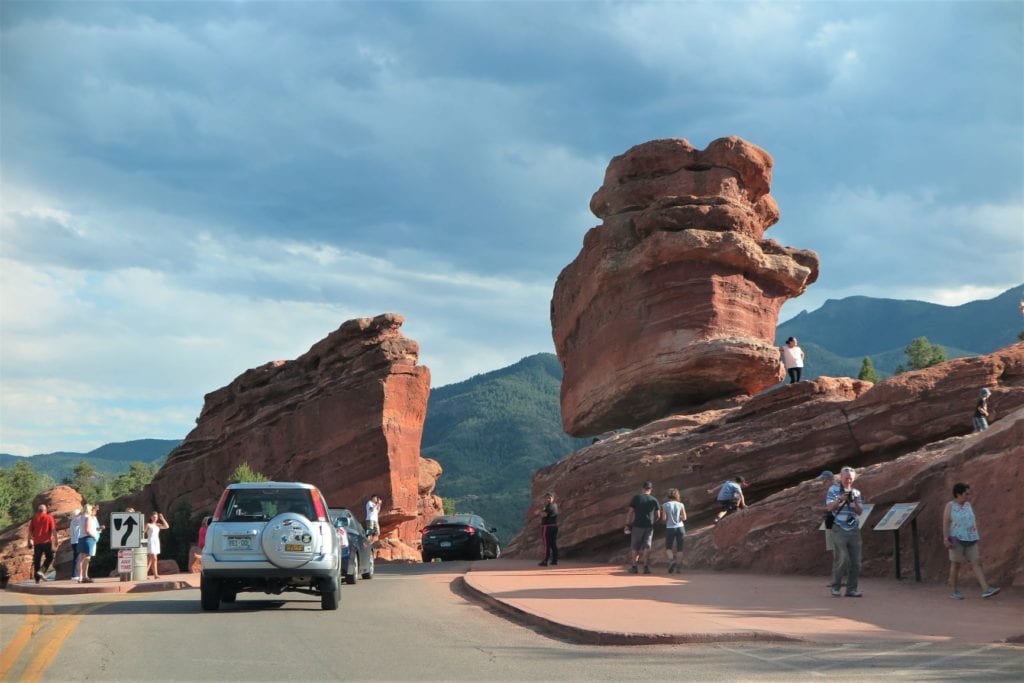 Balanced Rock at Garden of the Gods, Colorado - crowded