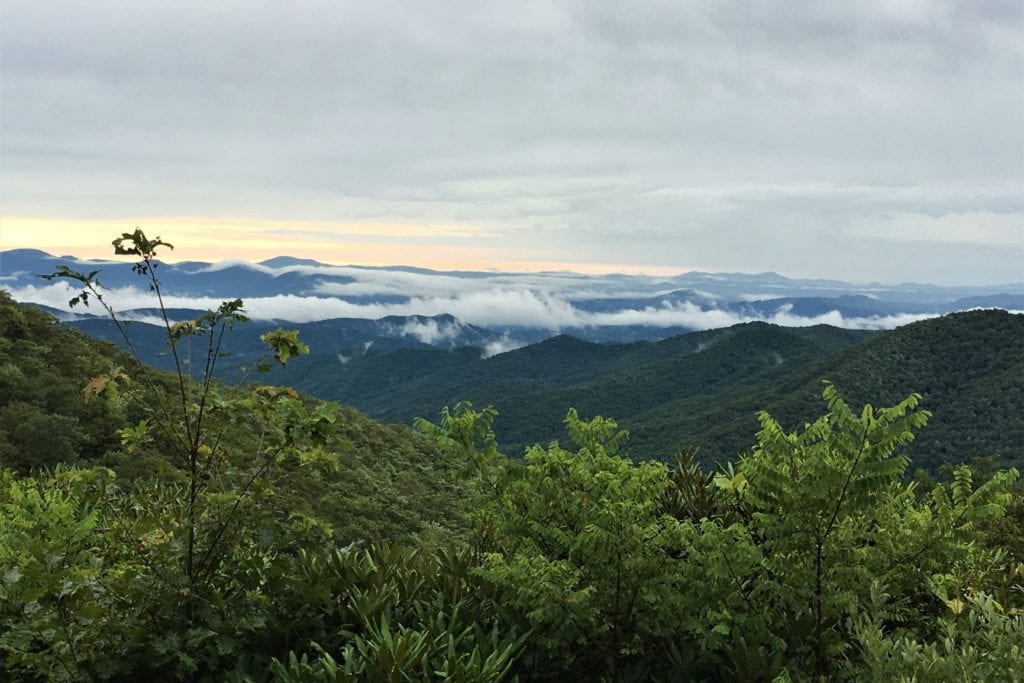Blue Ridge Mountains, North Carolina scenery in the early morning