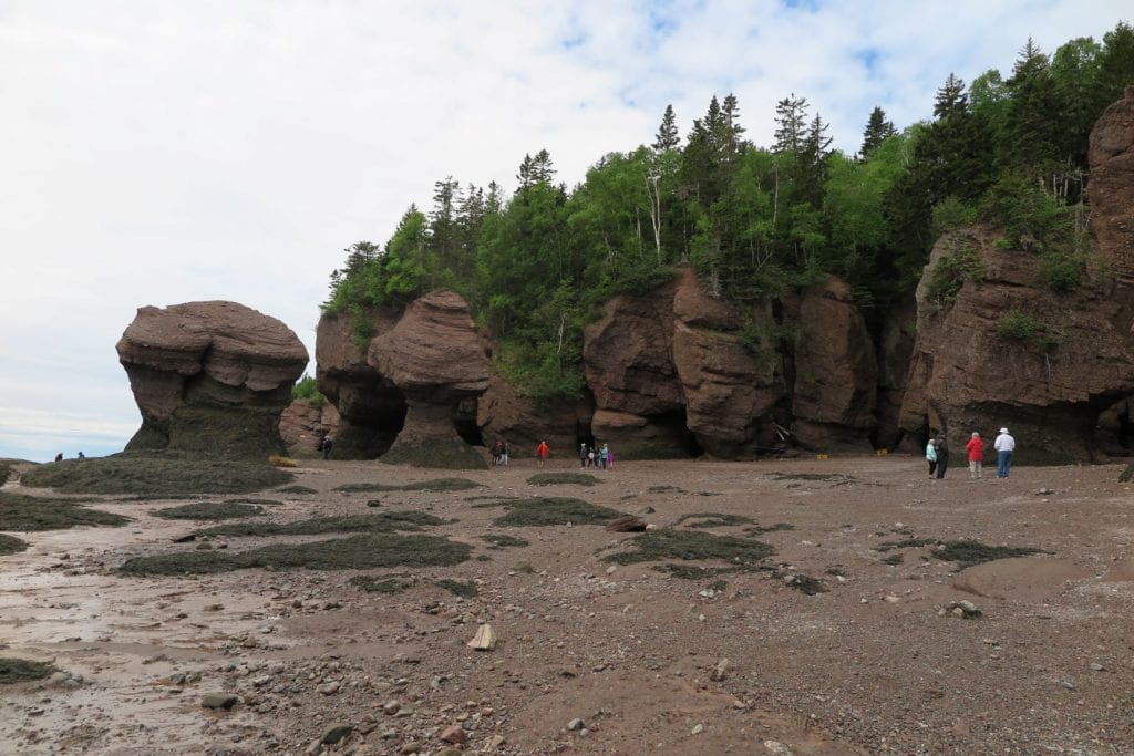 Hopewell Rocks landscape at low tide - walk the ocean floor - Top thing to do in Eastern Canada