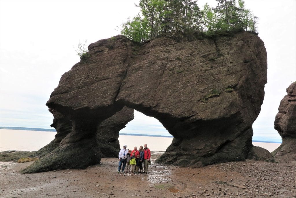 Hopewell Rocks Arch rock at low tide, Canada