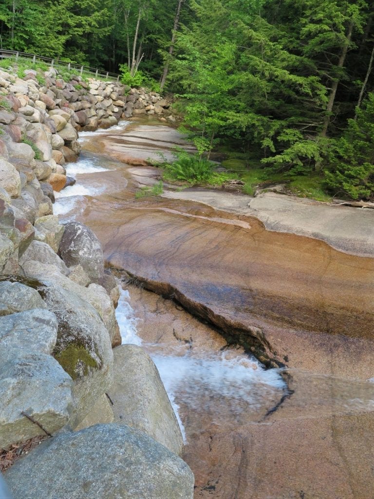 Flume Gorge table rock, Franconia Notch, New Hampshire