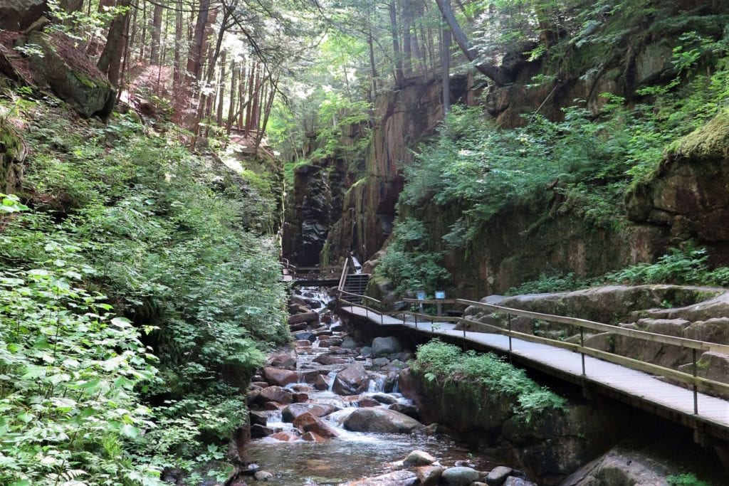 Flume Gorge hike, the boardwalk and trail, Franconia Notch, New Hampshire