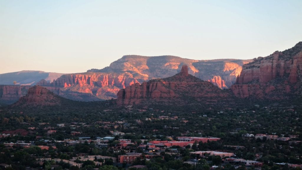 Airport Mesa, Sedona sunrise over the red rocks - Arizona