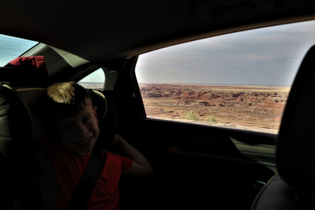 The Painted Desert View from our car - Arizona
