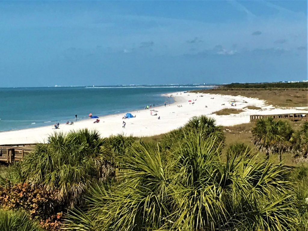 Fort De Soto View of the white sand beach from the Fort - Florida