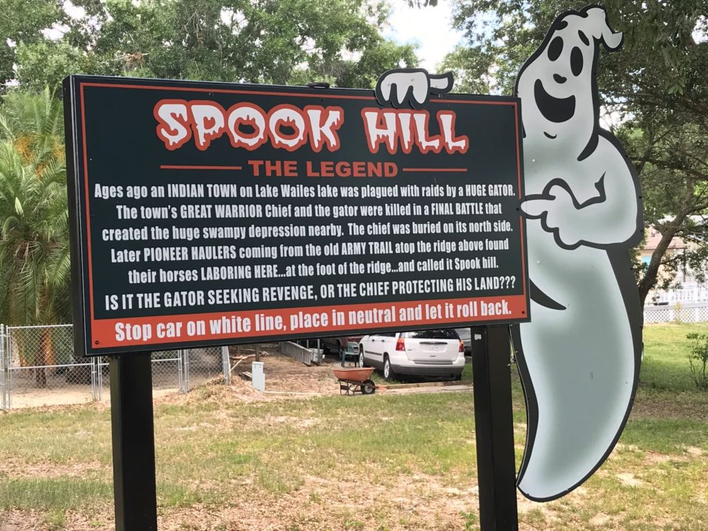 Spook Hill Description Sign - Florida