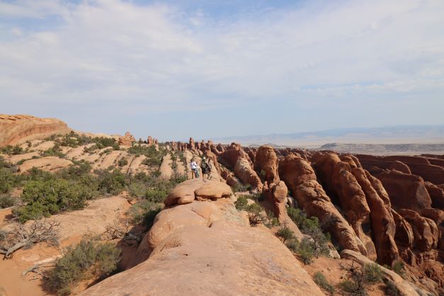 Rows of unique Fins on Devils Garden Trail at Arches National Park, Utah