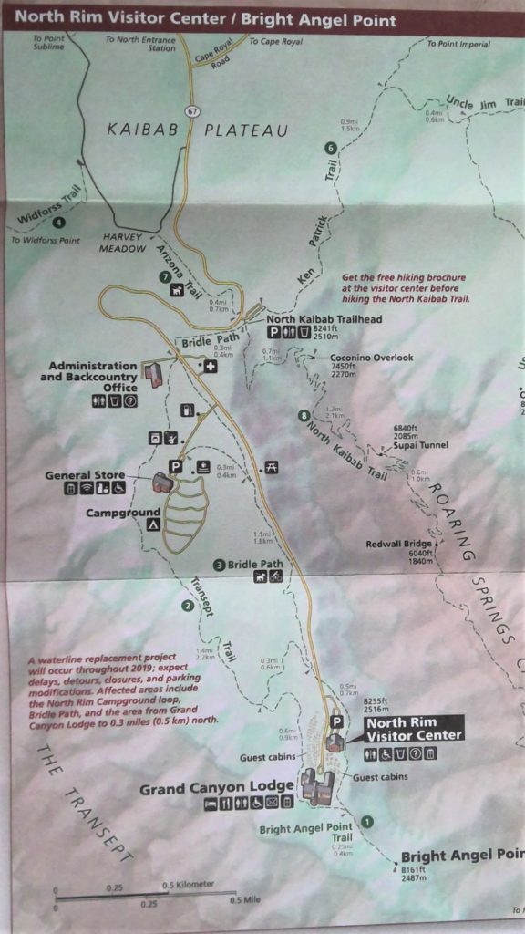 North Rim Grand Canyon Map