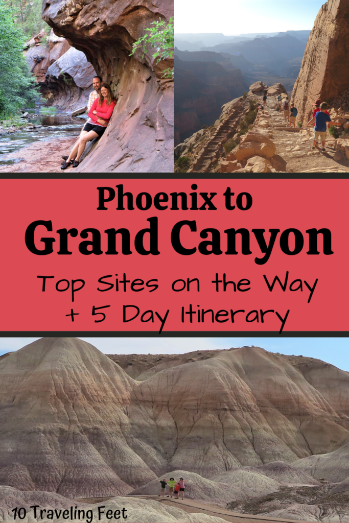 Phoenix to Grand Canyon - top things to do and itinerary pin