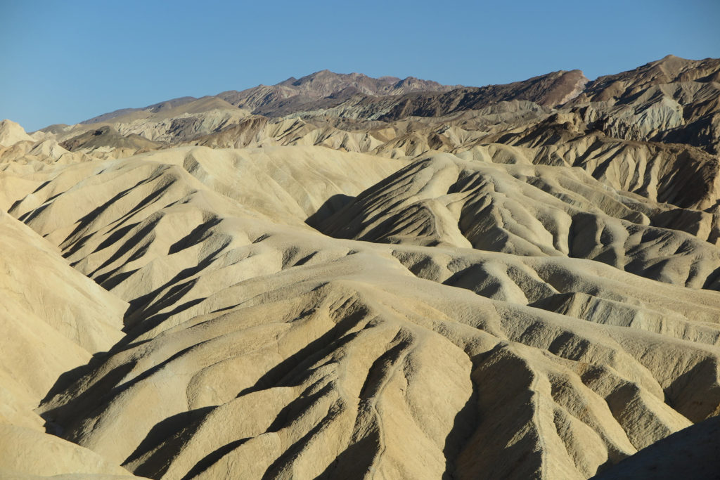 Gorgeous Yellow colors in the evening at Zabriski Point, Death Valley, California