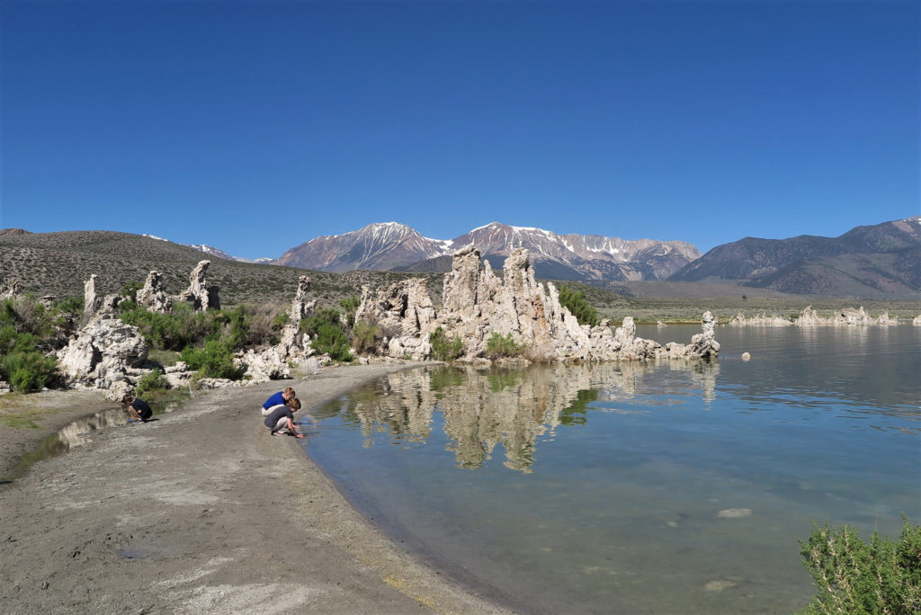Incredible Tufa formations and touching the salty water at Mono Lake, California