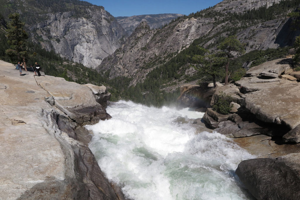 The top of Nevada Falls from Mist Trail, Yosemite, California