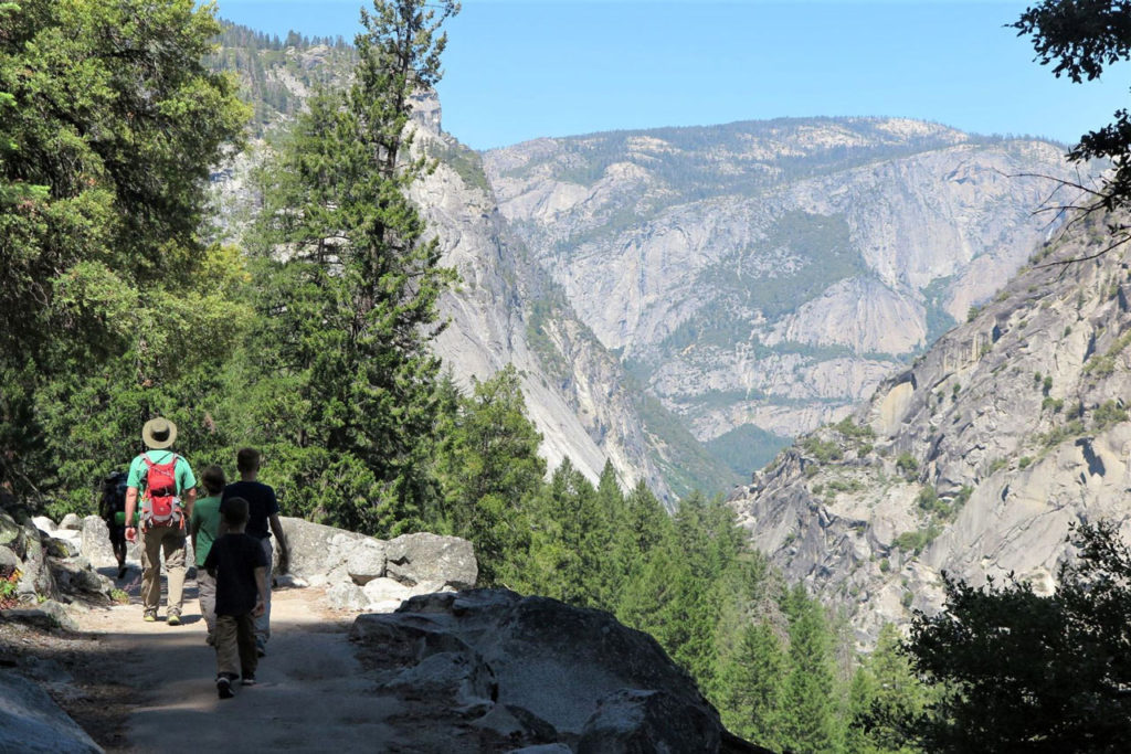 John Muir Trail - The view when walking down from Nevada Falls, Yosemite, California