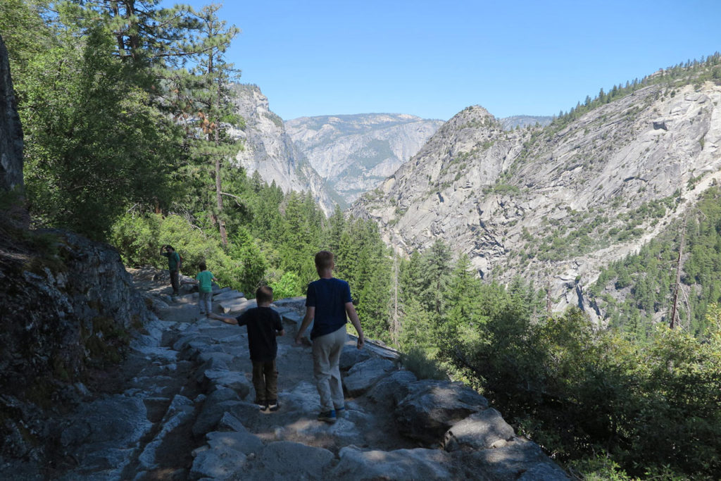 John Muir Trail - Walking down from Nevada Falls, Yosemite, California