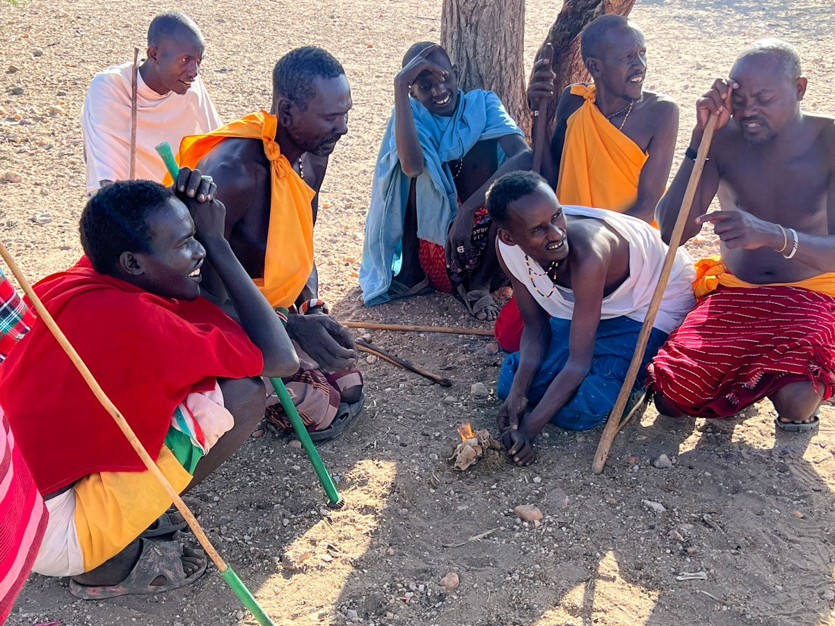 Samburu Tribe Kenya - making fire, Kenya